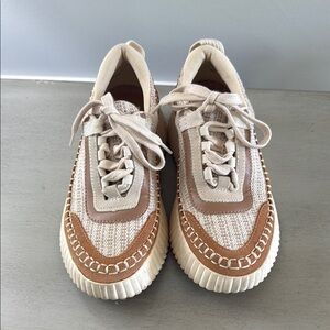 Dolce Vita Women's Sneakers in Cream and Brown